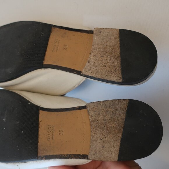 Womens Gucci Princetown White Horsebit Leather Slip-On Mules 39 US/9 - Picture 10 of 16